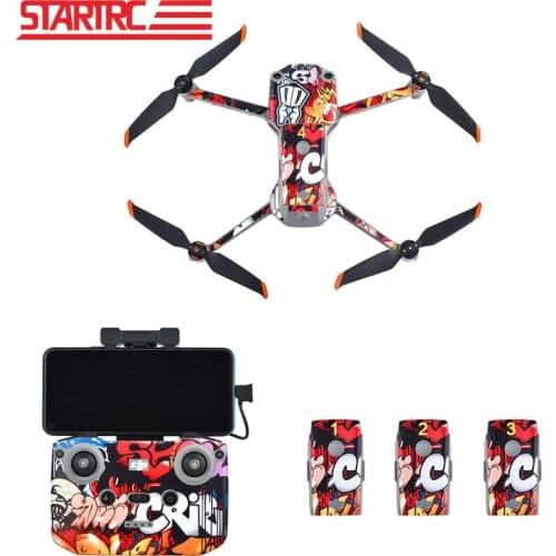 STARTRC DJI Mavic Air 2S Sticker PVC Protective Film Set Body Remote Controller Battery Drone Stickers Skin Scratch-proof Decals