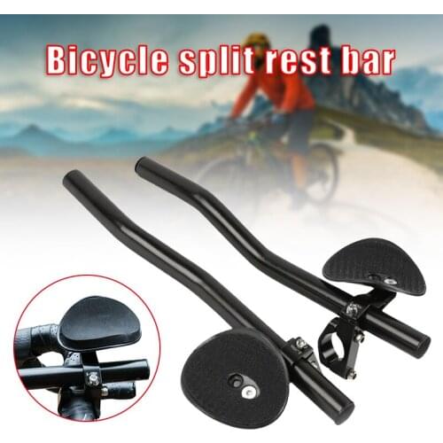 New Aluminum Alloy TT Bar Bike Handlebar Bicycle Rest Handle Lightweight Long Distance Bicycle Handlebar Arm Rest Clip N66