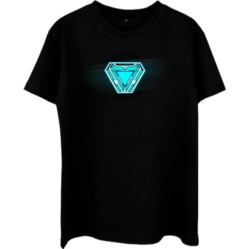 2021 Wholesale Amazing Sound Active Led Panel El Flashing T-Shirt For Bar Party