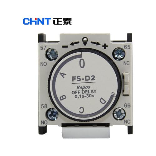 Original CHINT Contactor Power Delay Auxiliary Contact F5-D2 F5-T2 TO T4 Mini Time Delay Relay for Contactor