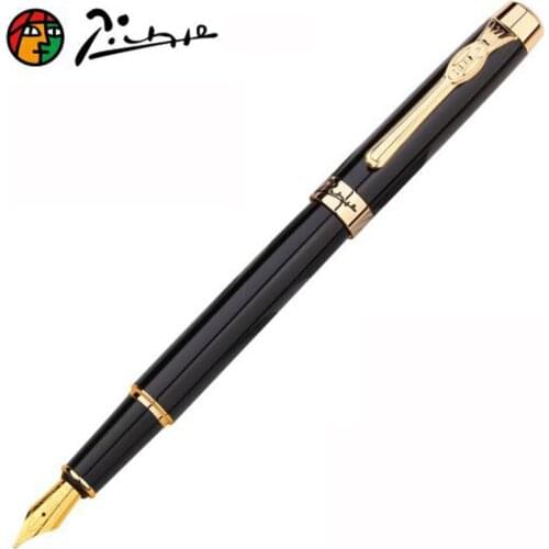 Picasso 933 Elegant Pimio Avignon Fountain Pen Black Luxury Iridium Fine Nib Gift Box Optional Fit Office & Home Writing