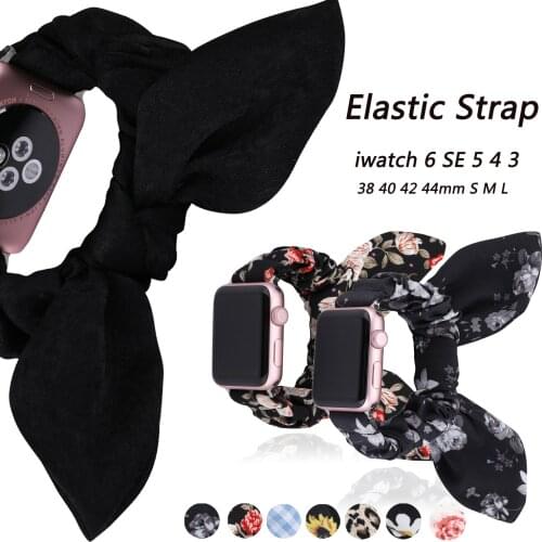 New Scrunchie Women Watch Strap for Apple Watch 40mm 38mm Iwatch 5 40mm Strap Elastic Bracelet for Apple Watch Series 6 4 3 SE