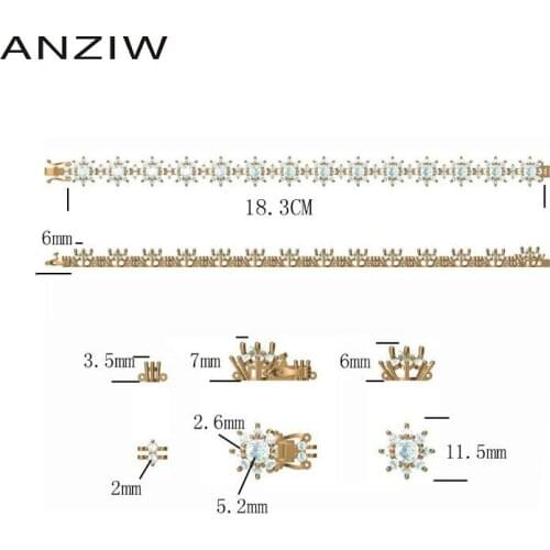 Luxury 925 Sterling Silver Sunflower Bracelets for Women 18.3cm Length Silver Bracelet Jewelry