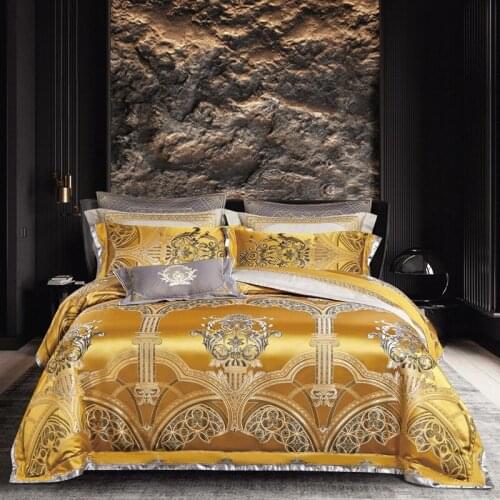 European Style Luxury Bedding Set Jacquard Long Staple Cotton Embroidery Duvit Cover Sheet Pillowcase King Queen 4/6/10 PCS