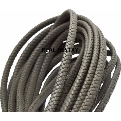 5m/lot approx 7*4mm gray Wide Flat Braid Leather Cord, Bracelet Cord, DIY Accessory Cord wide leather strands diy jewelry parts