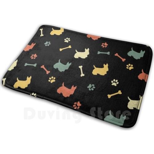 Scottish Terrier Retro Pattern Carpet Mat Rug Cushion Soft Non - Slip Scottish Terrier Scottish Terrier Saying Scottish