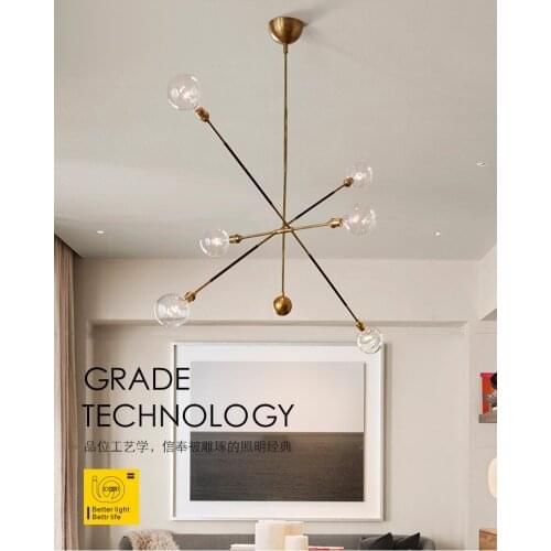 Nordic Glass LED Iron Gold Creative Pendant Light European-style Luxury LED Lamps Moderm Indoor Lighting Restaurant