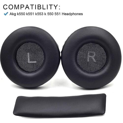 Replacement Ear Pads Earpads Headband Foam Cushion Pillow Repair Parts Cover for AKG K550 K551 K553 K 550 551 553 Headphones