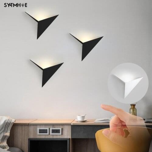 Modern Indoor Wall Lamp For Bedroom Combination Touch Wall Mount Led Lights Decoration Sconces Fixture White / Black SYTMHOE