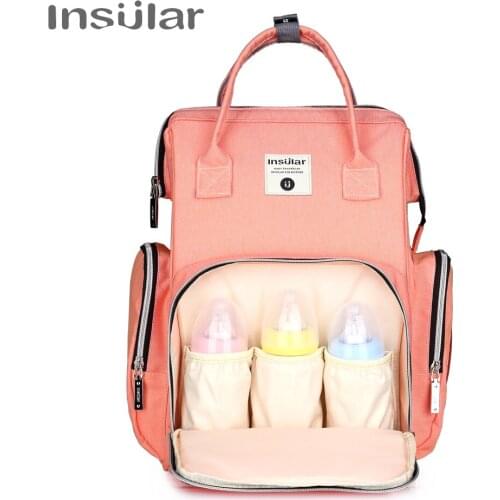 Insular Baby Diaper Bags Backpack Baby Nappy Changing Bag Thermal Bag For Baby Strollers