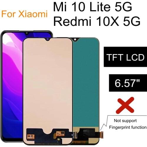 6.57" TFT Screen For Xiaomi Redmi 10X Pro 5G M2004J7BC LCD DisplayTouch Screen Digitizer For Mi 10 Lite 5G M2002J9GLCD Display