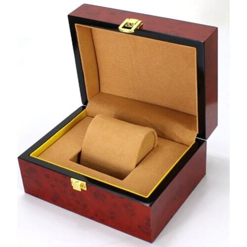 Top Wood Watch Storage Box Red Color High Density Fiberboard Box For Single Watch Fashion Jewellry Gift Follow Case B022