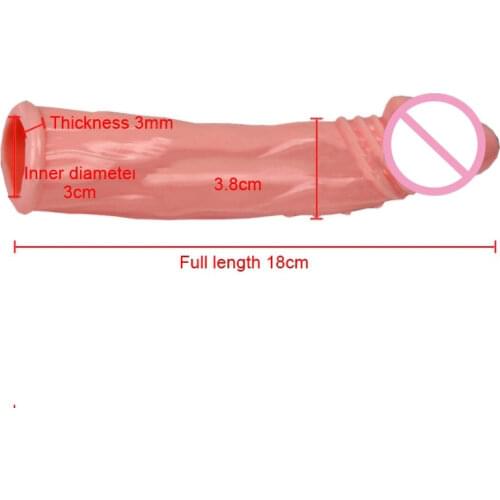 Super Extended Silicone Big Penis Sleeve Dick Extender Cock Enlargement Extension Condom Sex Gay Adult Toys