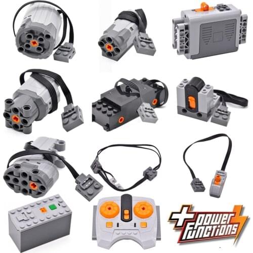 Technical Building Blocks Series City MOC Train Motor Remote Receiver Battery Box model sets Creator Toy For Children kids gift