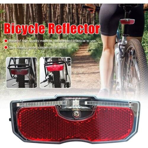 New Bike Cycling Bicycle Rear Reflector Tail Light Bike Light For Luggage Rack No Battery Aluminum Alloy Reflective Light