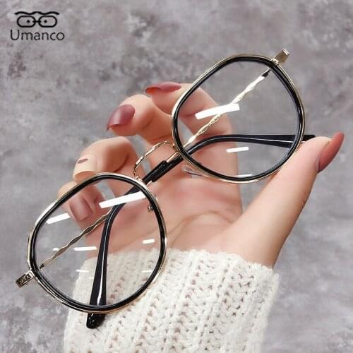 Irregular Polygon Black Gold Myopia Glasses for Women Men Anti Blue Light Computer Eyeglasses Near-Sight 0~-6.0 Diopter Eyewear