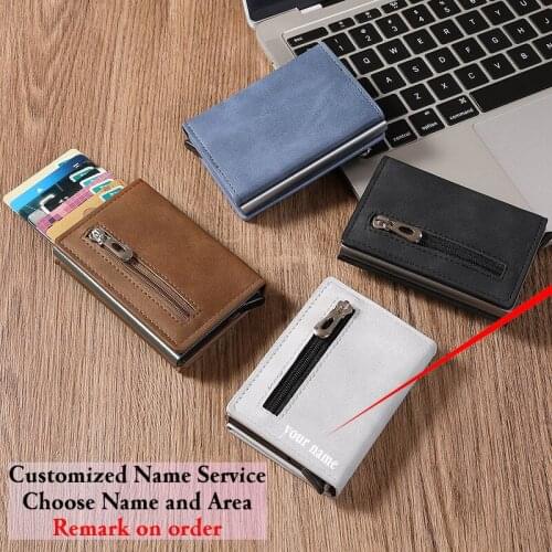 ZOVYVOL 2021 New Zipper Design Automatic Bounce Bank Credit Card Holder Metal Box Small Money Wallet Travel Bag Size 9.5*6.5CM