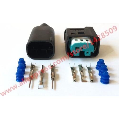 20 Sets 3 Pin AMP Wire Connector Female Male Accelerator Pedal Socket Waterproof Electrical Connector For Benz BMW 2-967642-1