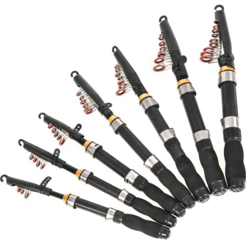 100% Carbon Portable Fiber Telescopic Fishing Rod 1M - 2.3M Short Sea Rods Telescopic Fishing Rod Spinning Fishing Pole Pesca