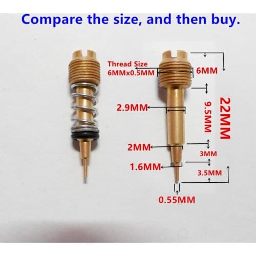 2PCS fuel ratio adjusting screw)Motorcycle carburetor Mikuni the carb air screw For EN125 GN125~250 VM22 GS125