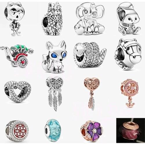 2020 Autumn New Fashion 1:1 S925 Traditional Rick Ellie The Elephant Shaw Horse Skeleton Girl Fluffy Llama Charm Diy Bracelet