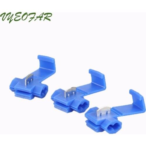 50pcs 802P3 Blue Scotch Lock Quick Connect Splice Crimp Terminal 18-14 AWG Single Stranded Wire 0.75-2.5mm Wire Connector