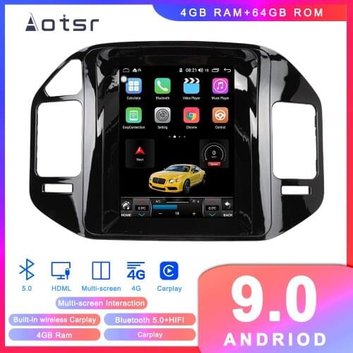 Android 9 Tesla style Car GPS navigation for Mitsubishi Pajero V73 V77 V68 V75 2004-2011 Auto Radio Head Unit Multimedia player