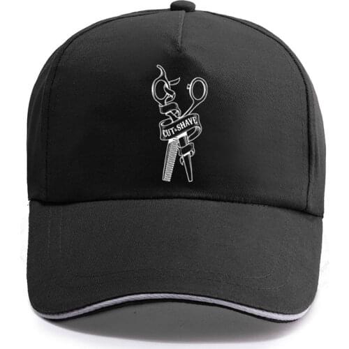 New Summer Cut & Shave Sign Haircuts For Men BARBERSHOP Baseball Cap Unisex Women Men Cotton Hat Snapback Hats Trucker Caps