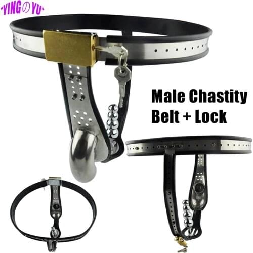 Lockable Stainless Steel Male Chastity Device With Anal Plug Beads Men Panties Underwear Penis Lock Ring Cock Cage Bdsm Sex Toys