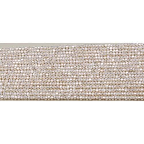 3-4mm 100% Natural Freshwater Pearl String White Potato Shape Beads For Jewelry Making Accessories Fit Necklace Bracelet