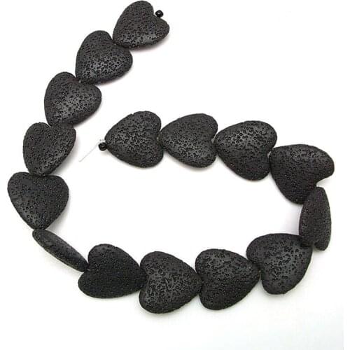 20mm Heart Shape Natural Lava Stone Beads Colorful Volcanic Rocks Stone Beads For Jewelry Making Earring Necklace DIY 19PCS/LOT