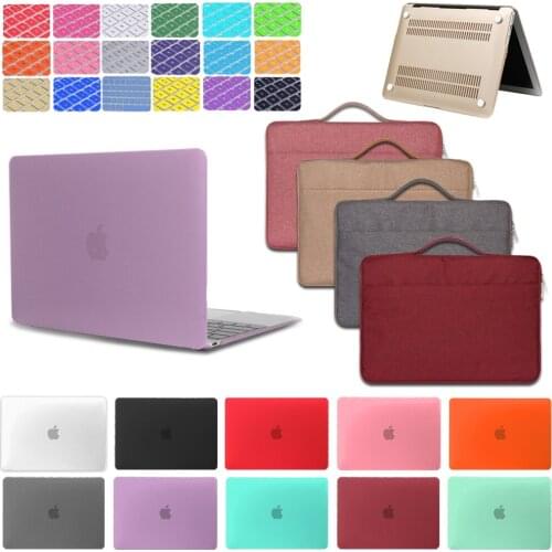 For Apple Macbook Air 13/11/Macbook Pro 13/15/Macbook White 13 Laptop Case Protective Shell + Laptop Bag + Keyboard Cover