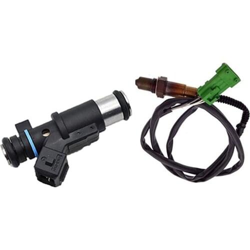 1pcs Oxygen O2 Sensor for PEUGEOT 206 306 307 406 & 1pcs Fuel Injectors for Citroen C2 C3 Saxo Xsara Berlingo