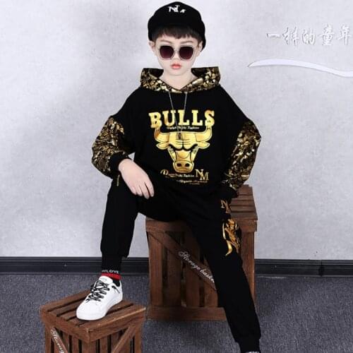2021 Kids Boys Girls Hoodies Pants Suit Cartoon Cow Childrens Clothing Sweatshirts Casual Clothing Set Pullover Jogging Pant