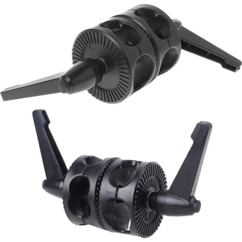 Dual Swivelling Grip Head Double Angle Tilt Mount Wheel Clamp Connector Bracket Reflector Boom Arm Support Light Stand