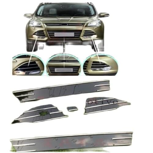 Chrome Front Bumper Lower Grille Grill Cover for Ford New Kuga Escape 2013-2016 2014 2015