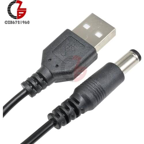 USB 2.0 Male A to DC 5.5mm x 2.1mm Plug DC Power Cord Socket Cable DC to USB Converter Adapter Cable for Power Charger