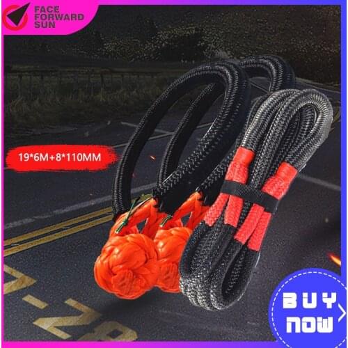 8mm*110mm Soft Shackles 19mm*6m Kinetic Recovery Rope for ATV UTV SUV Recovery Towing Offroad Parts Red Orange Free Shipping