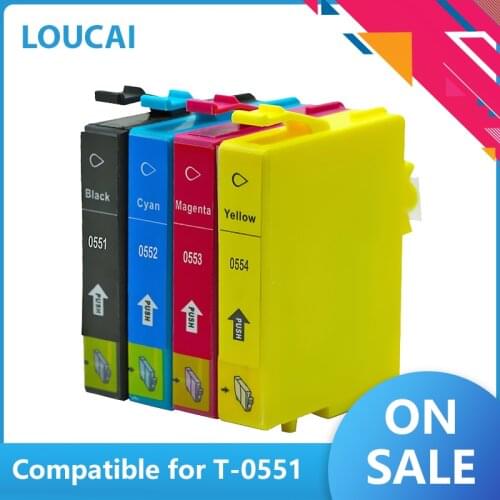 Compatible Ink Cartridge For Epson T0551 T0552 T0553 T0554 Stylus Photo R240 R245 RX420 RX425 RX520 printer T0551-T0554