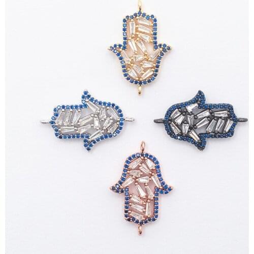 16.6×24.7mm Classic Personality Micro-inlaid Crystal Copper Connector JewelryMaking DIY Earrings Bracelet Accessories Wholesale