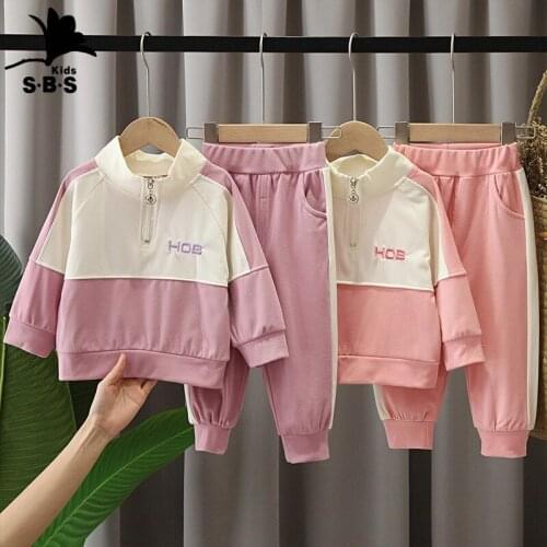 Girls and Boys Suit Spring and Autumn 2021 Childrens Sports Set Children Fashion Long Sleeves Jacket and Pants Two-piece Suit