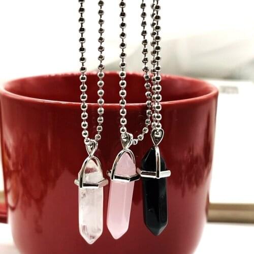 Fashion Trend Crystals Necklace Bohemian Hexagon Opal Pendant Necklace Female Hexagon Crystal Necklace Gift 2020 NEW