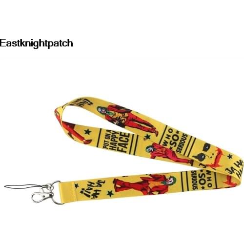 12pcs/lot Horror movie the clown Neck Strap Lanyard Mobile Phone Key Card Identification Strap Badges Holder Hanging rope E1236