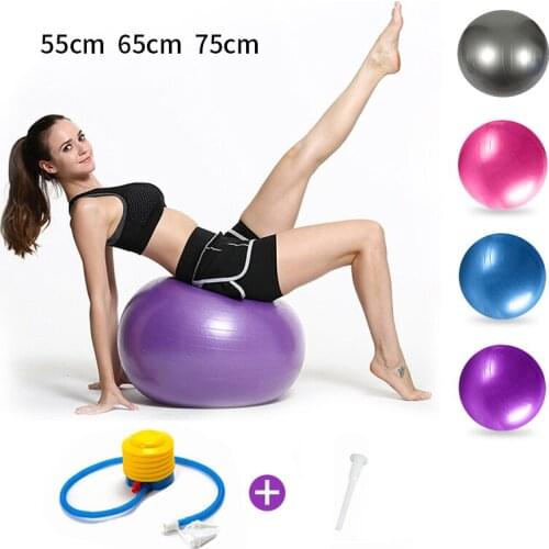 Sports Yoga Balls Fitness Balance Ball Pelota Pilates Equipment Exercise Gym Home Fitball Women Workout With Pump 55cm 65cm 75cm
