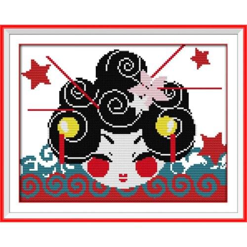 Japanese dolly cross stitch kit people Aida count 18ct 14ct 11ct print embroidery DIY handmade needlework supplies bag