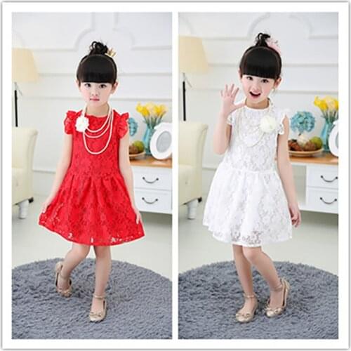Girl Dress 2019 New Summer Brand Clothes Lace And Flowers Design Baby girls tlddler dress Kids Party Dresses For 1-5 Years
