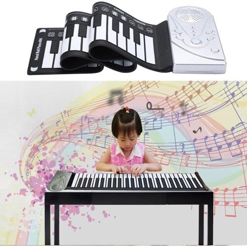 Portable Flexible Digital Keyboard Piano 49 Key Flexible Silicone Roll Up Piano Folding Electronic Keyboard for Children Student