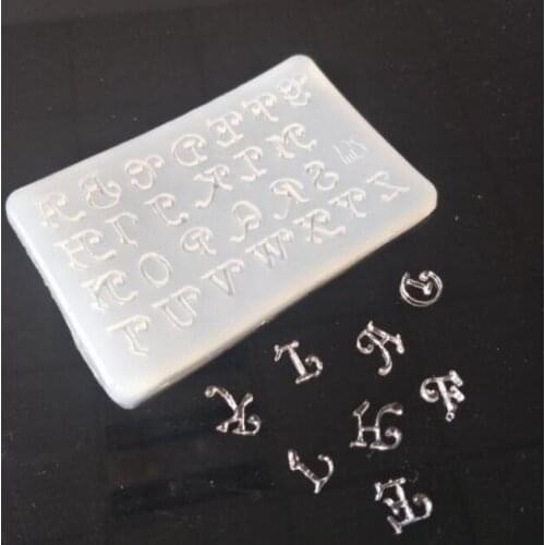 Rectangle Cabochon Silicon Pendant Molds For Epoxy Resin crystal 1=26 Patterns letter Mold Making Jewelry tools Art Making DIY