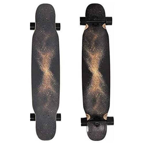 Skateboard 46" Double tilt Silent high-Speed Bearing 7-Layer Maple Longboard Skateboard Beginner Adult for Girl Youth,Black