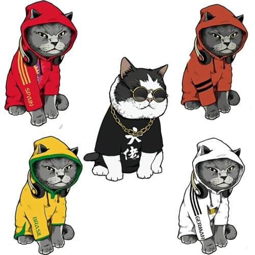 Three Ratels QD111 Funny cool cat Super Staffie decal on Wall Fridge Toilet car bike